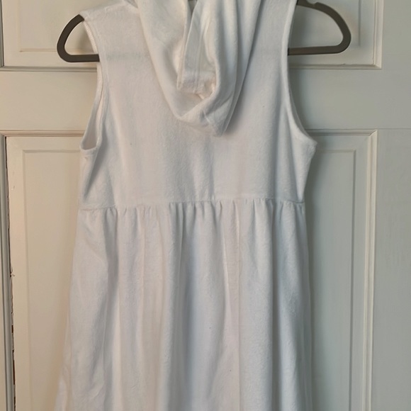 Girls summer white hooded terry cover up. - Picture 4 of 5